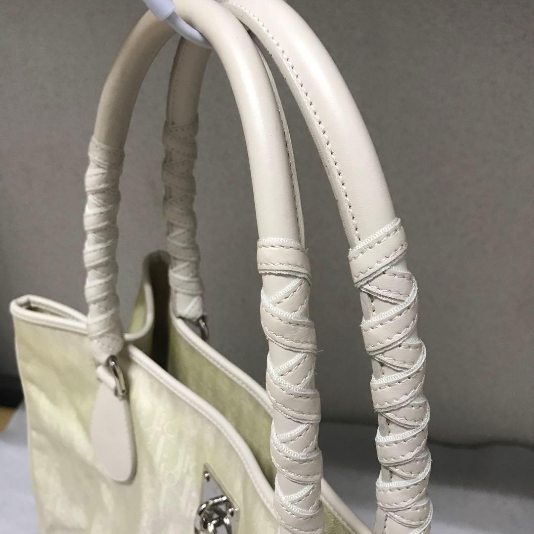 【レア・希少品】Christian Dior ホワイト トロッター柄ハンドバッグ