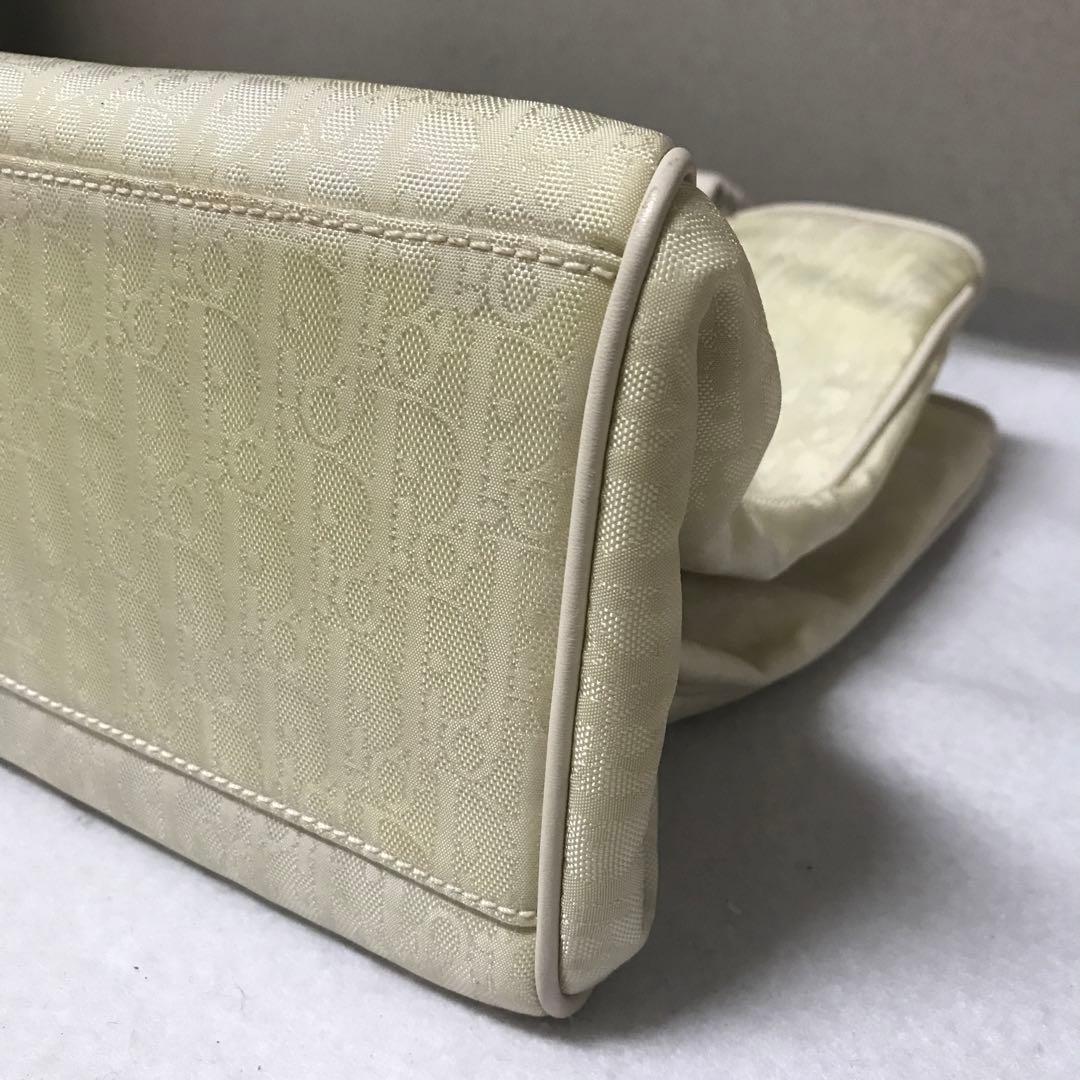 【レア・希少品】Christian Dior ホワイト トロッター柄ハンドバッグ
