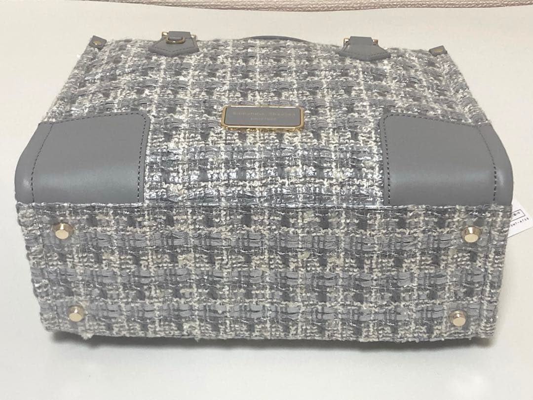 サマンサタバサ ファンシーツイードスクエアハンドバッグ ホリデーコレクション