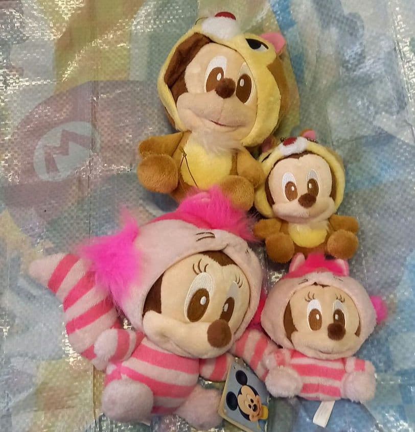 ★Disney ★コラボ★チップ✖️ミッキー&チシャ猫✖️ミニーぬいぐるみセット