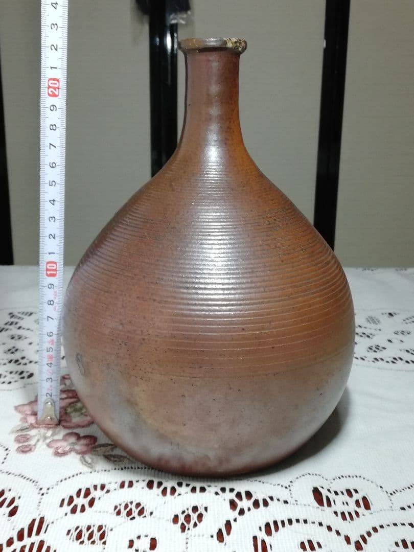 古備前 金彩一升徳利 江戸末期木村の作 備前焼 古美術品 骨董品 窯印 酒器