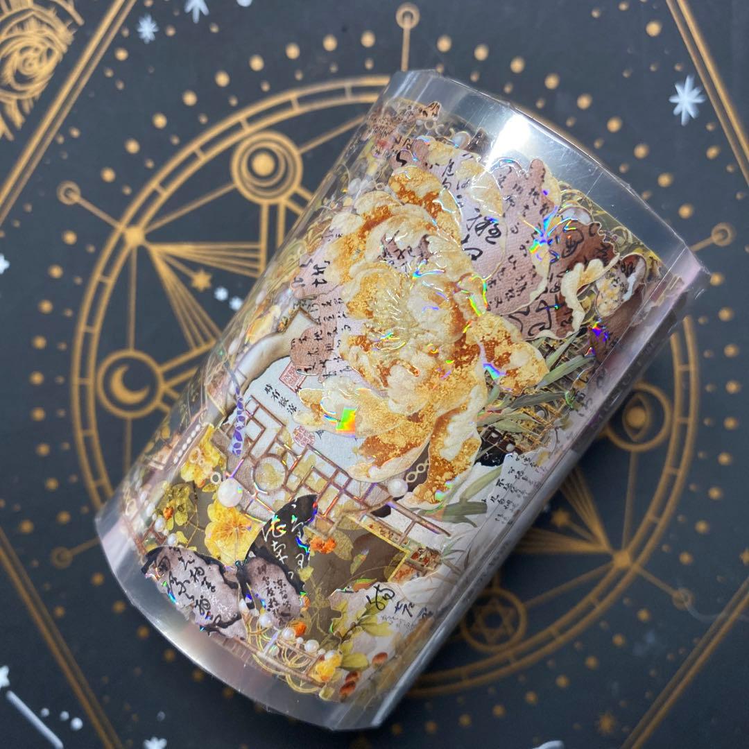 【Q】海外　10m巻　貝殻光マスキングテープ　動物系/装飾系/お花系/古風系