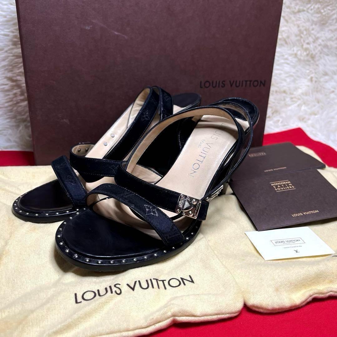 【美品】LOUIS VUITTON ルイヴィトン モノグラム ヒールサンダル