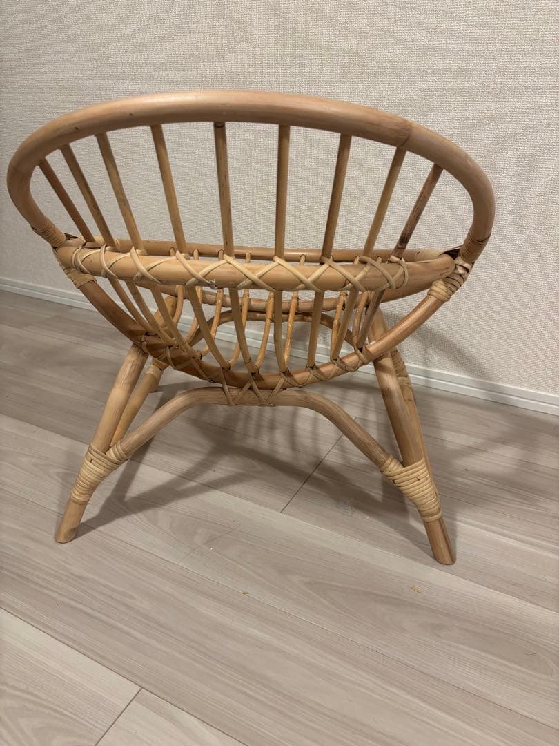 最終値下げしています！ラタンラウンドチェアラタン製 円形背もたれ座椅子　竹椅子