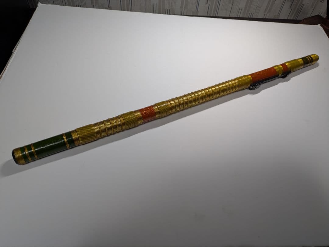 『自作 筏竿 赤金 ツーピースロッド 穂先1本付き』