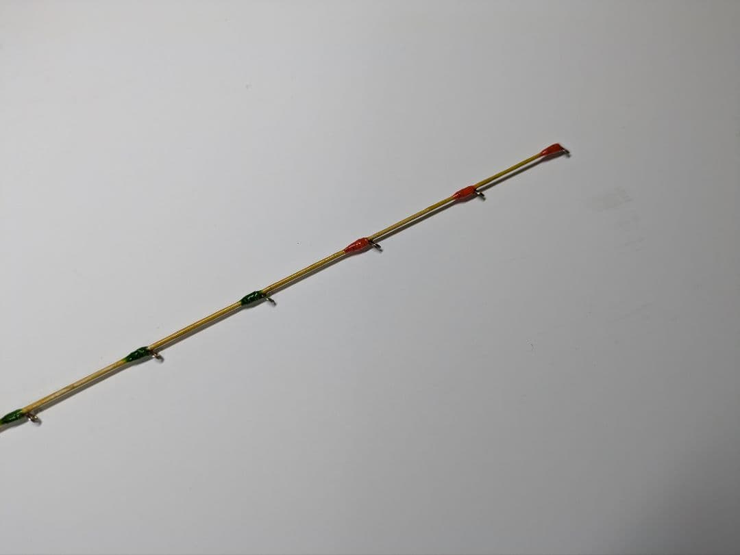 『自作 筏竿 赤金 ツーピースロッド 穂先1本付き』