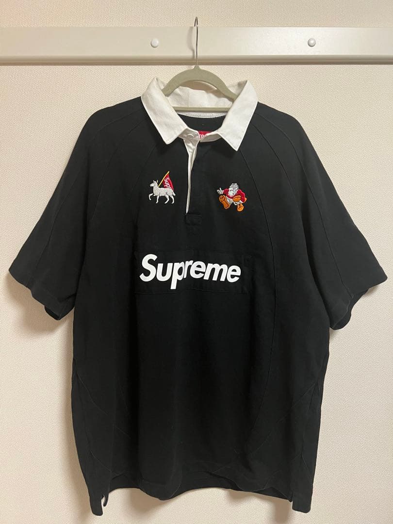 Supreme S/S Rugby Black XL ラガーシャツ ボックスロゴ
