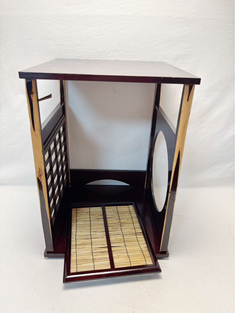 美品 茶道具 塗師 表惠造 木製溜塗 吉野棚 圓能斎好写 組み立式 共箱