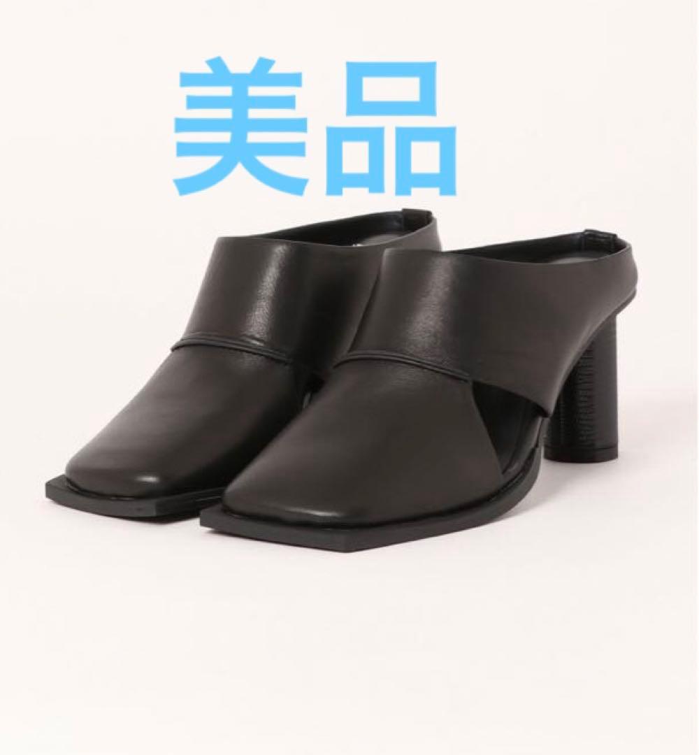 美品　アンスリード　サイドカットスクエアミュール