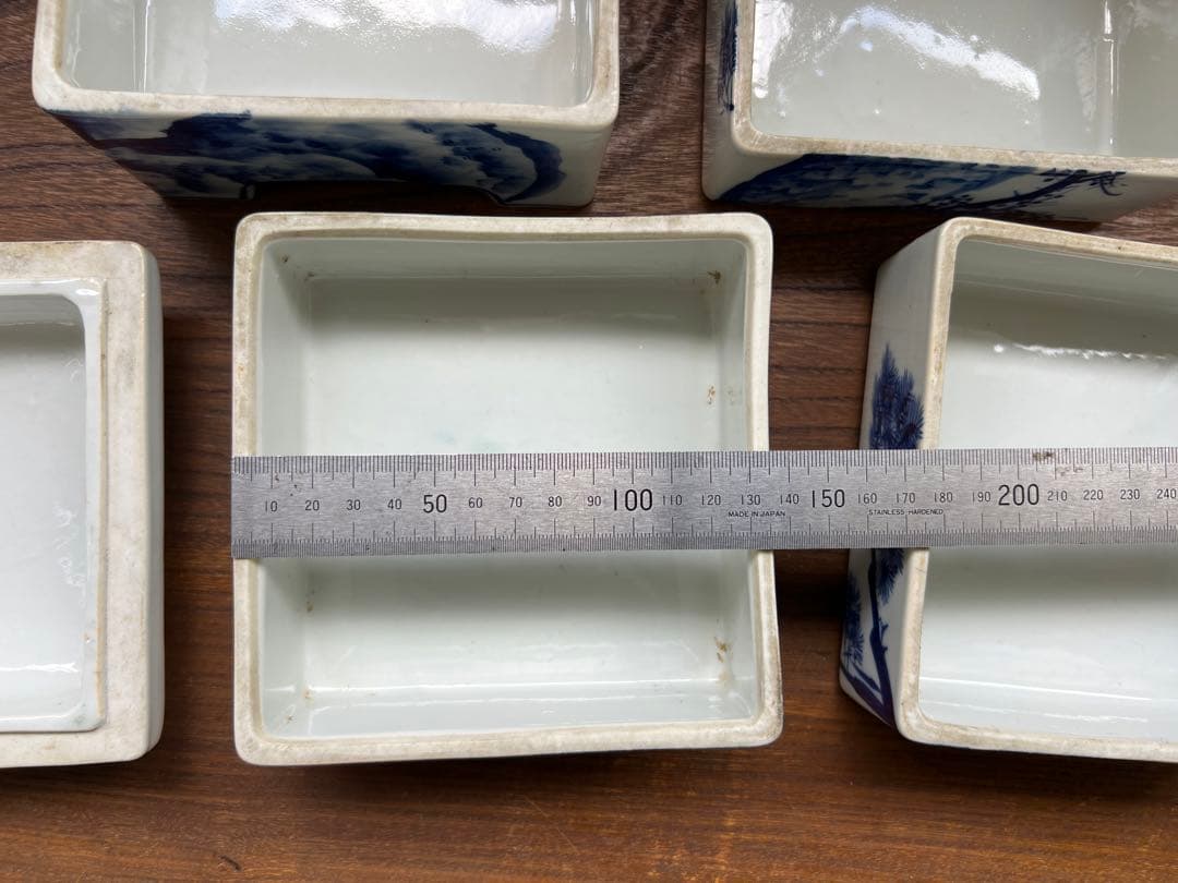 重箱　陶器　染付　インテリア置物　骨董