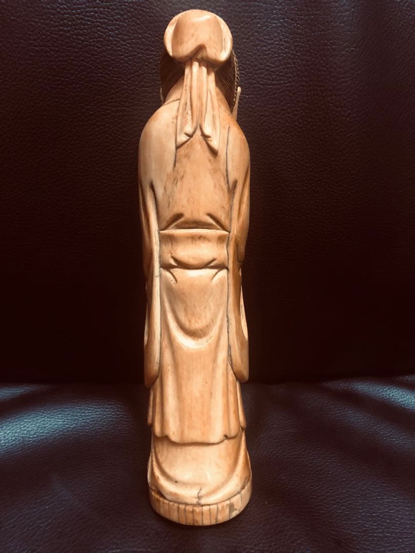 天然素材 唐物 象牙調　中国清代 寿老人 仏像 置物 骨董 古美術