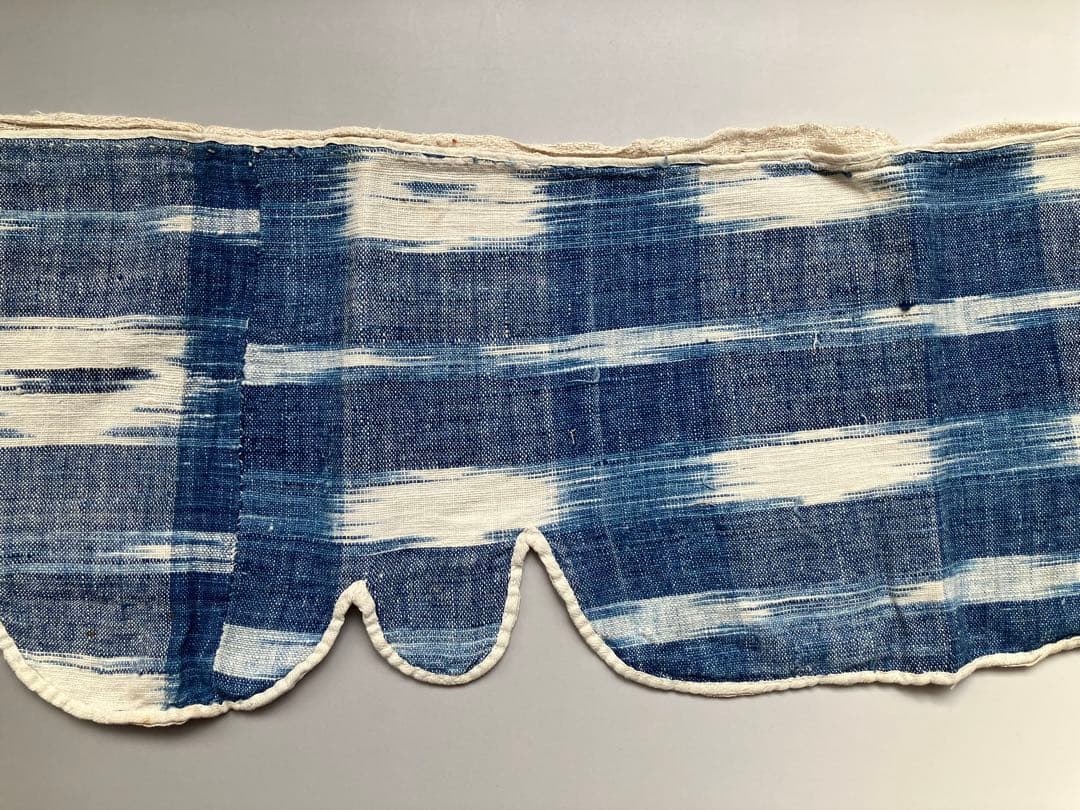 1700年代後期頃　天然インディゴのIKAT リネン　フランス　アンティーク