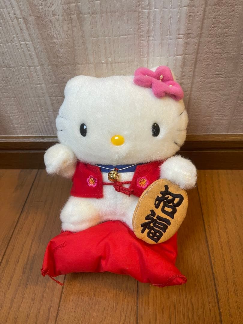 激レア·タグ付き☆ハローキティ 招き猫 ぬいぐるみ 1999年