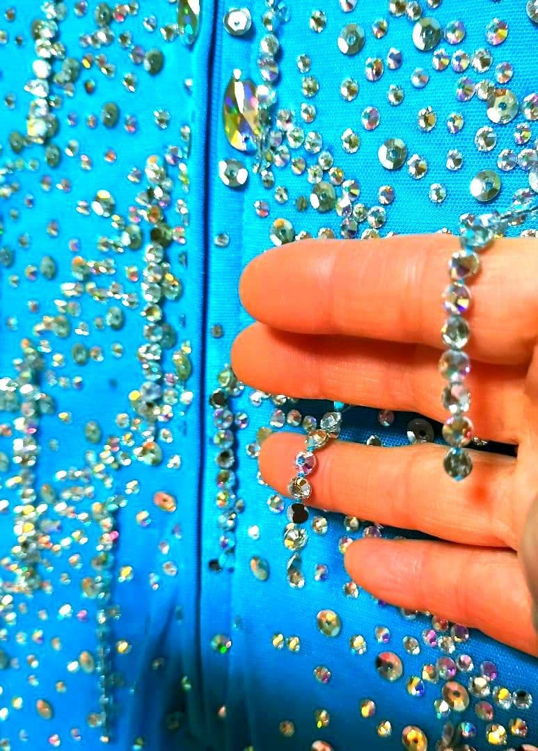 社交ダンス♡ジャンティ　ラテンドレス　ターコイズブルー　競技　デモ