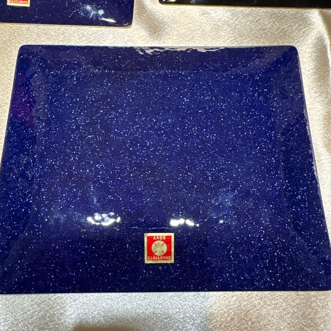 レア ヴィンテージ 安藤七宝店の七宝焼の飾皿　8枚セット