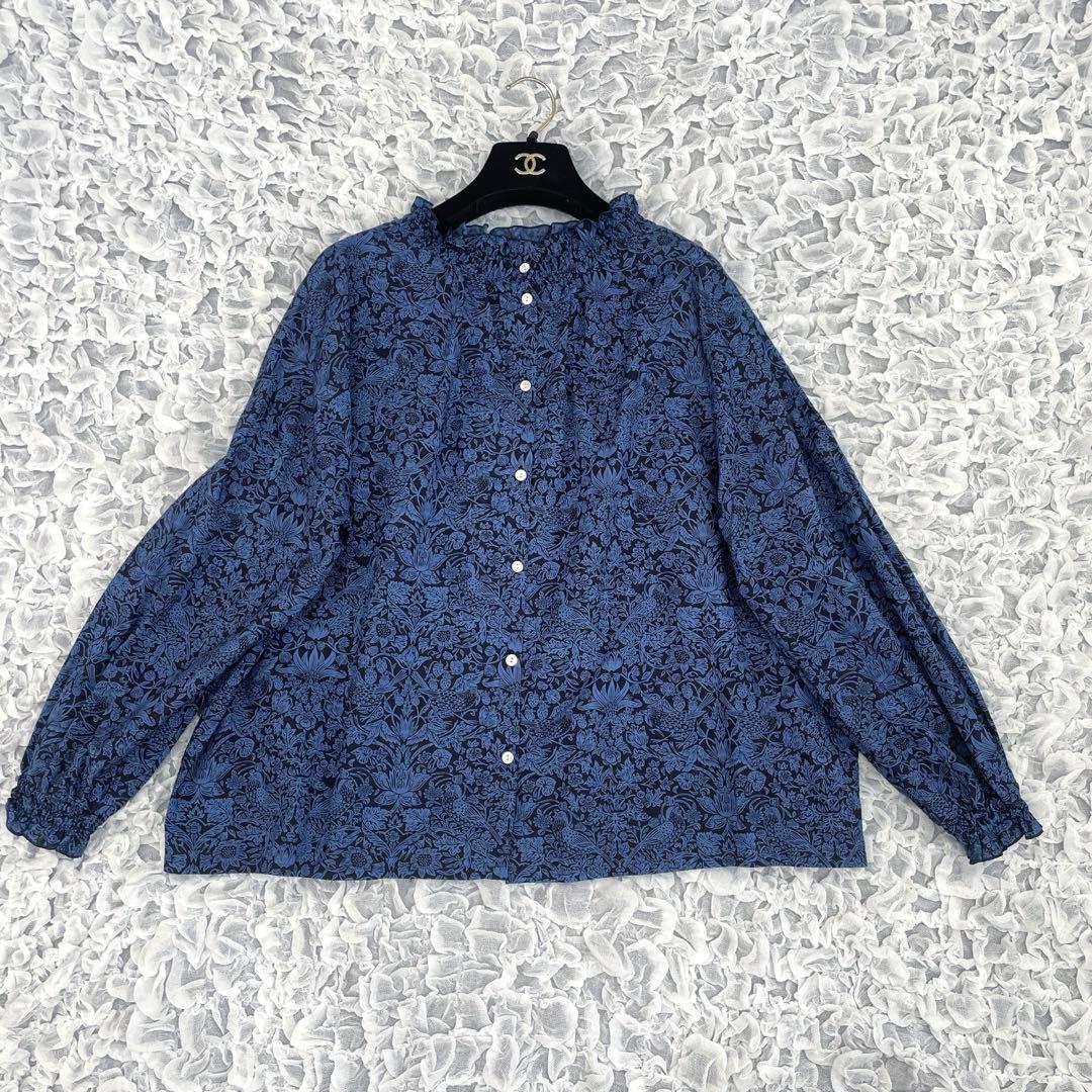 sosotto ソソット リバティプリント 2way ゴムシャーリングブラウス