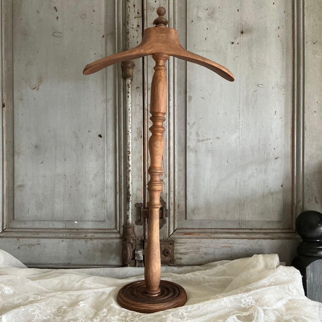 フランスアンティーク　卓上　ハンガー　ディスプレイスタンド　木製　トルソー　台座