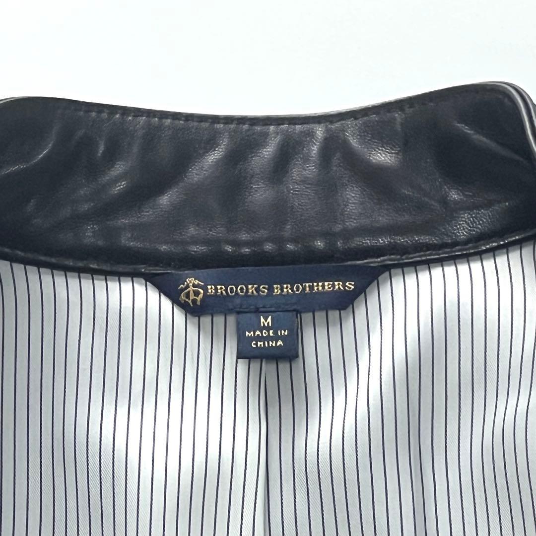 【極美品】ブルックスブラザーズ　シングルレザージャケット　羊革　現行　黒　M
