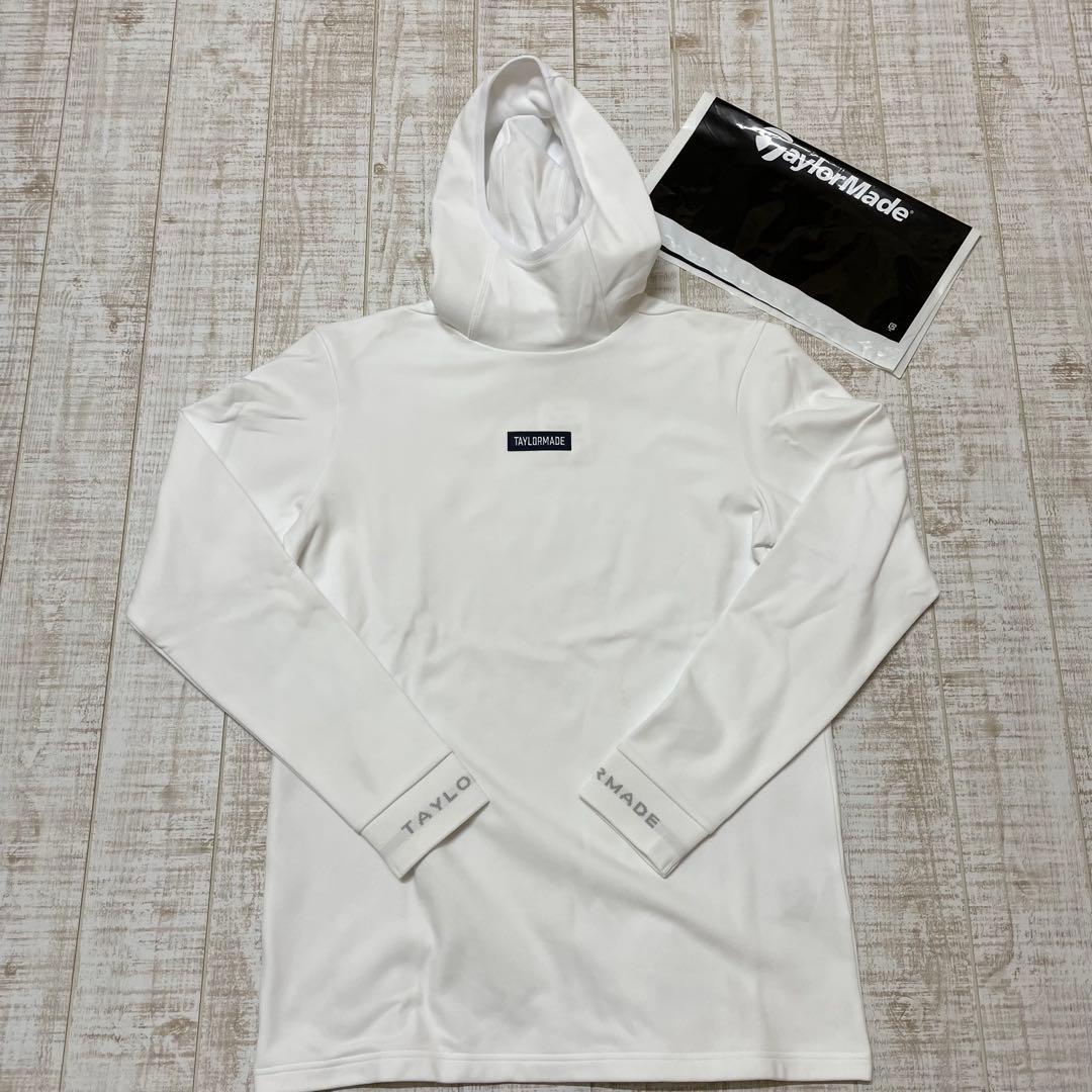新品 テーラーメイド 長袖 パーカー 保温 胸ロゴ ホワイト Mサイズ