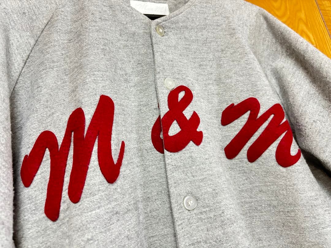 m&mエムアンドエム★鬼レア★1990年代 初期★ベースボールシャツ灰×赤L