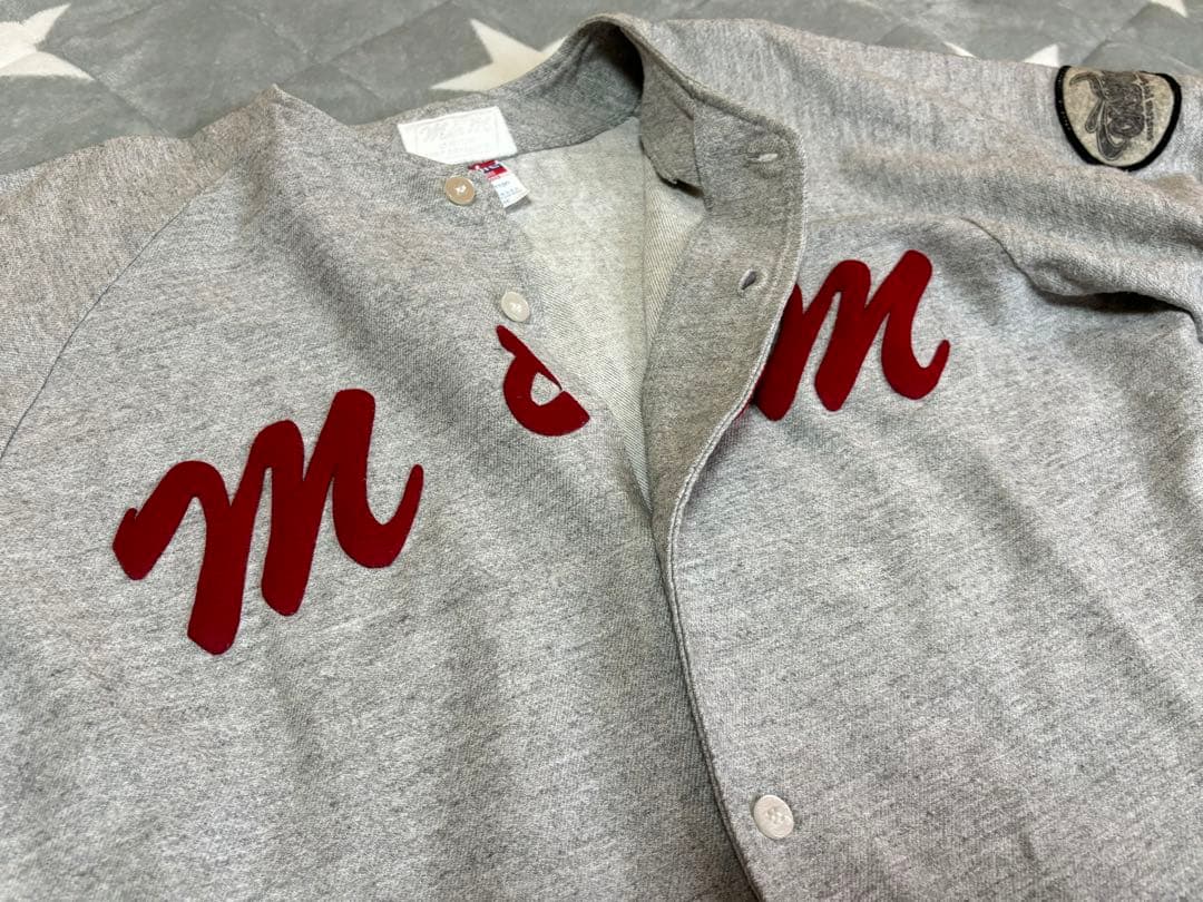 m&mエムアンドエム★鬼レア★1990年代 初期★ベースボールシャツ灰×赤L