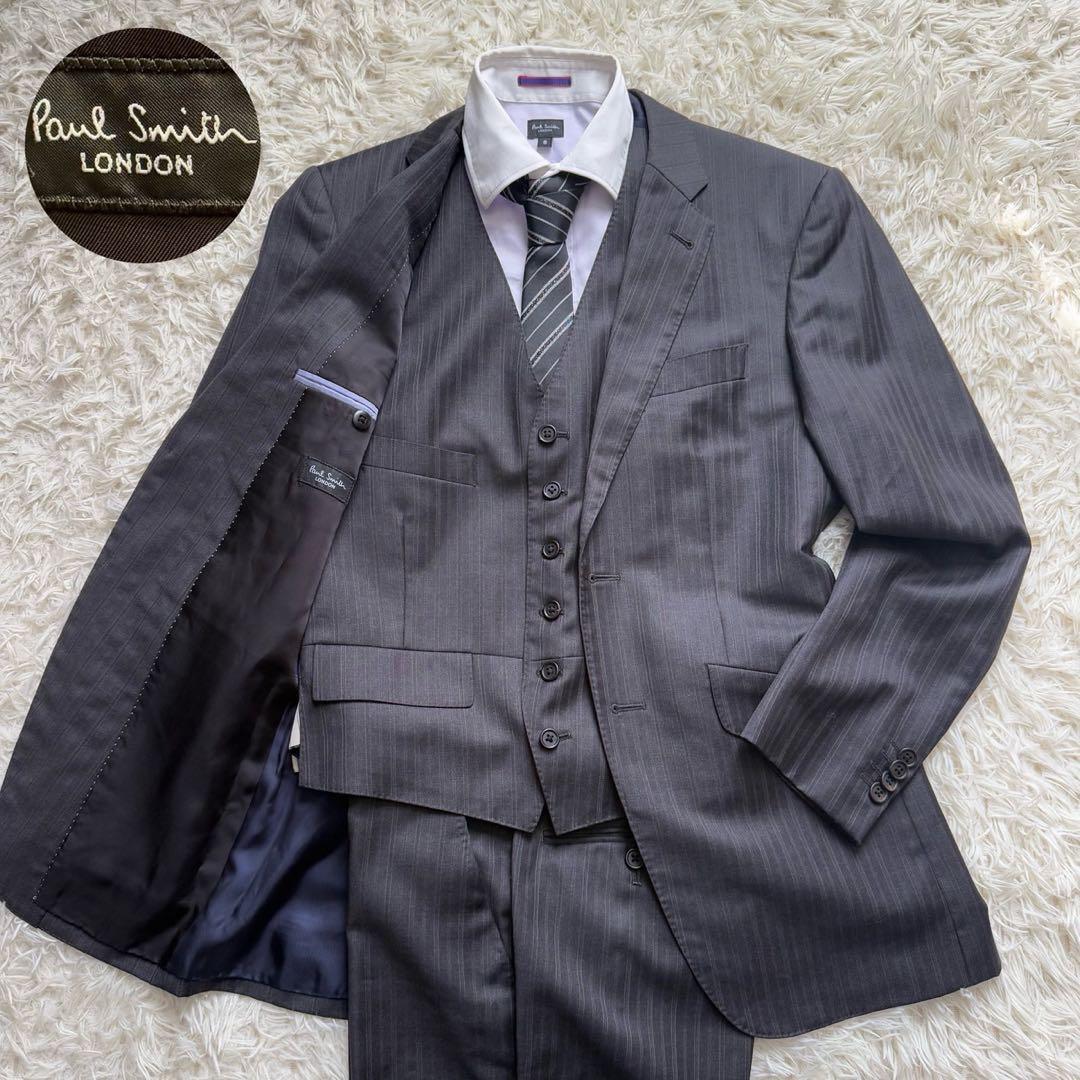 美品 希少 ポールスミス CERRUTI セットアップ 3ピース ベスト M