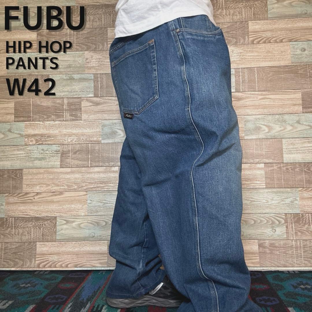FUBUフブバギーデニムジーンズストリートw42極太b系y2k古着ヒップホップ