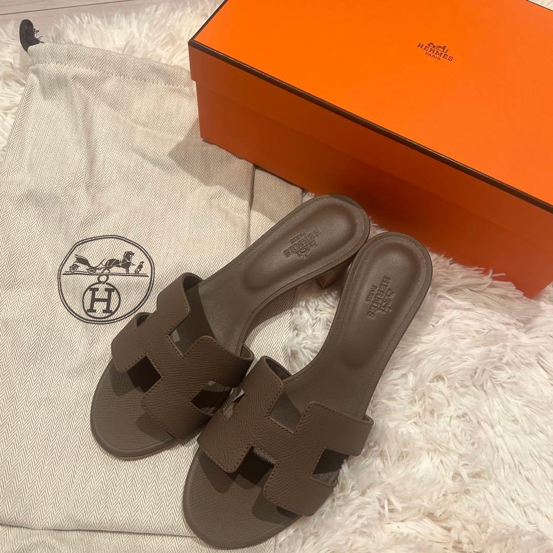 新品未使用 HERMES エルメス オアジス 36 エトゥープ サンダル
