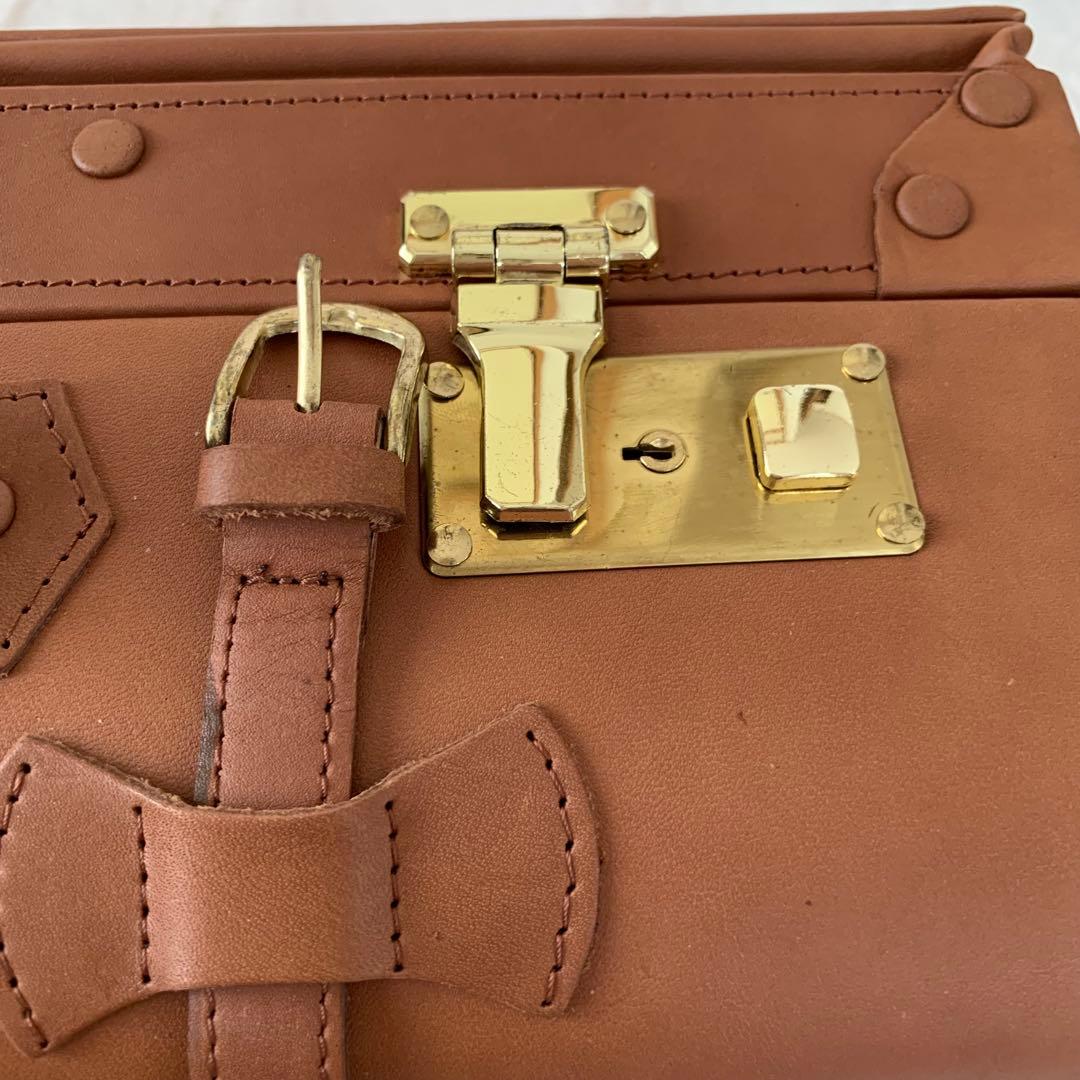 午後の紅茶 初代コイズミトランク アンティーク 希少 本革 キャメルブラウン