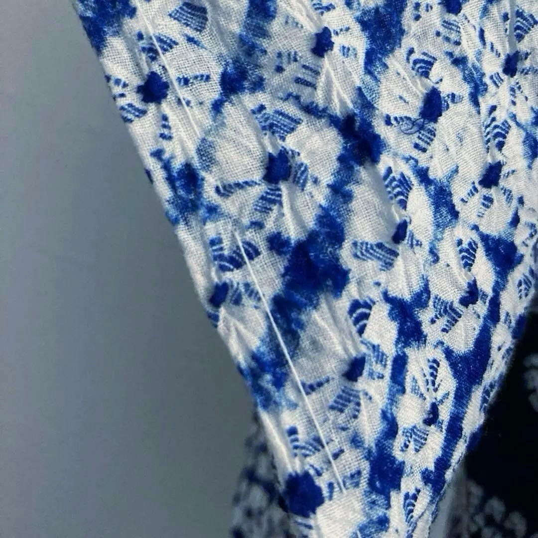有松絞り浴衣　蜘蛛絞り　しつけ糸付　手縫い　絞り浴衣　身丈152 No-Ａ100