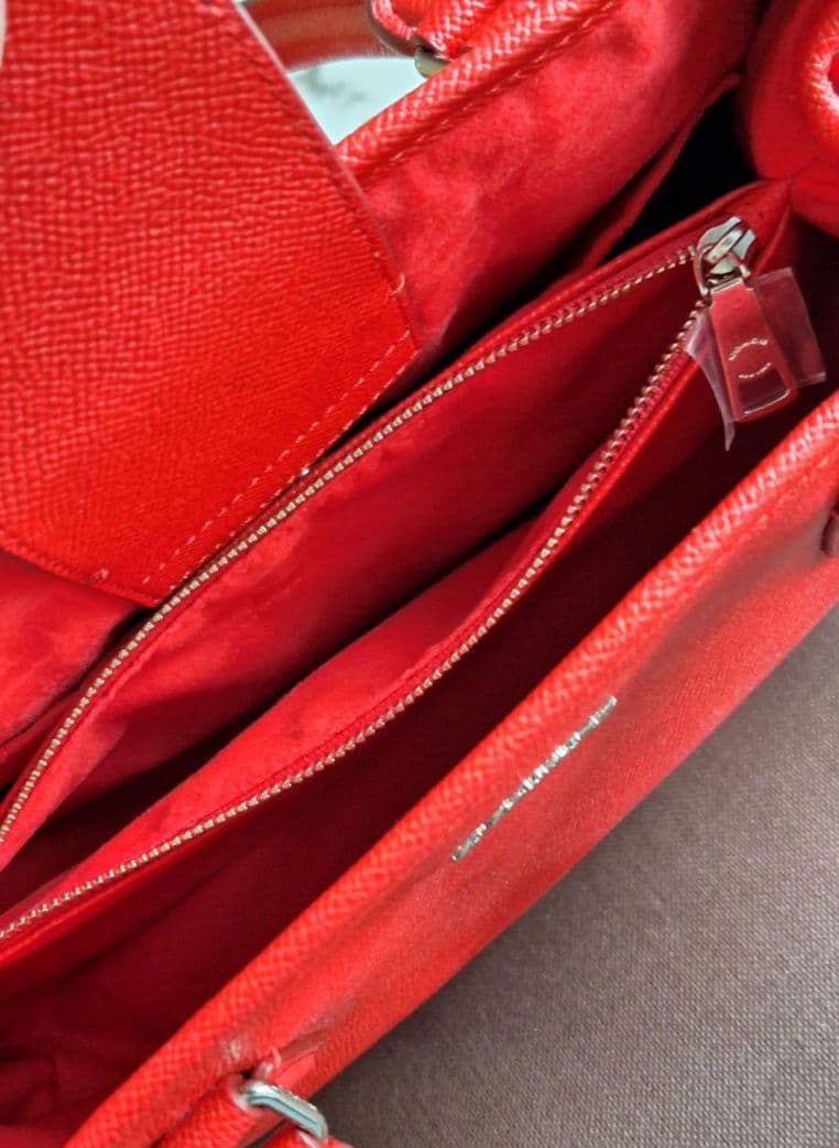 極美品　コーチ 赤 レザーハンドバッグ