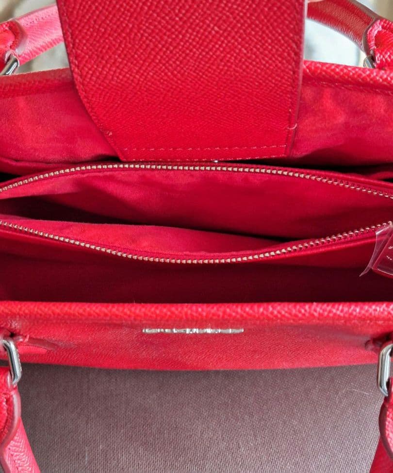 極美品　コーチ 赤 レザーハンドバッグ