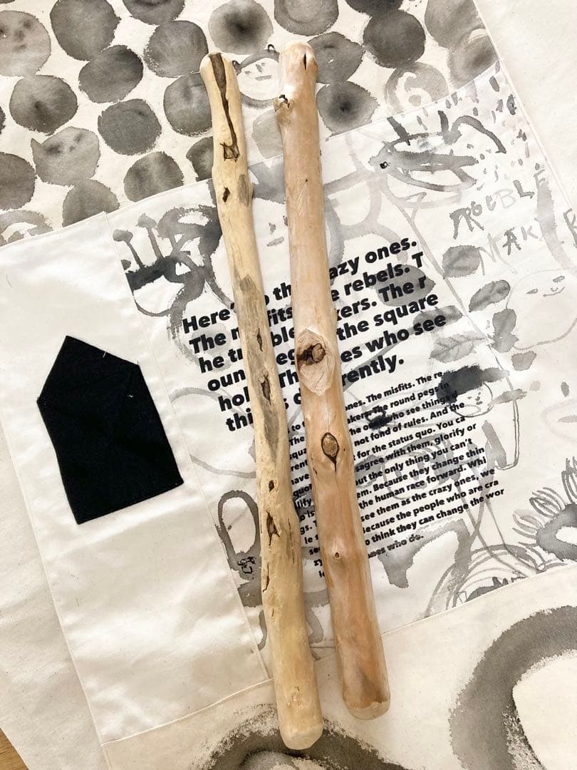 ハンドメイド　アート掛軸リバーシブル　オリジナルイラスト