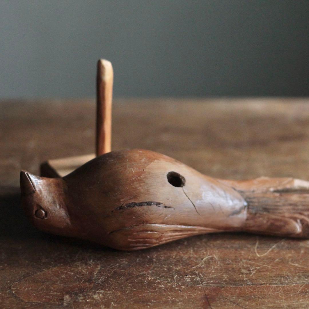 木の 鳥 オブジェ 古道具 アンティーク