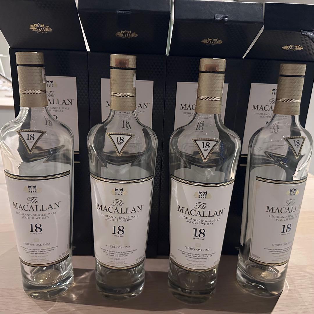 マッカラン 18年 700ml 空瓶空箱4個