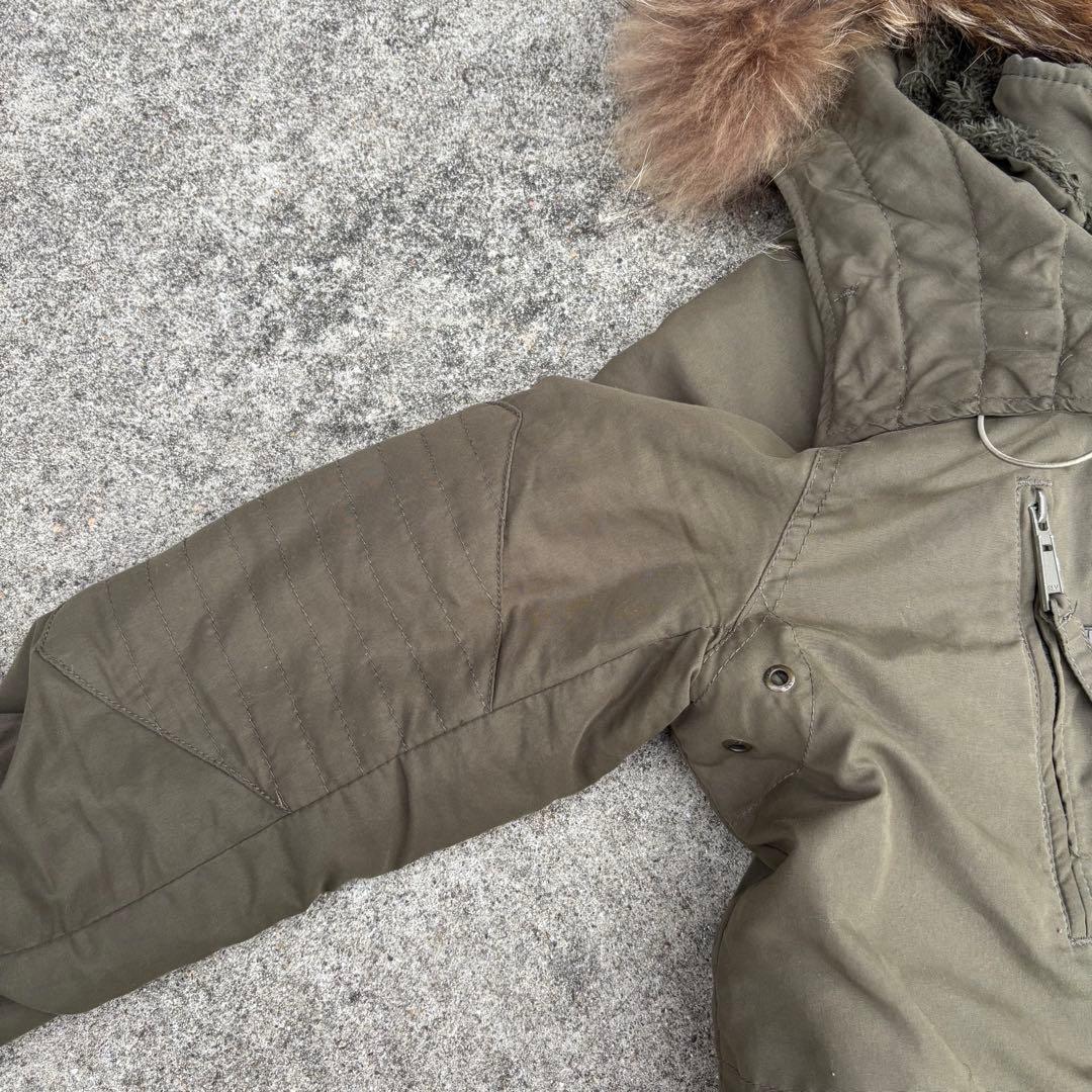 平成ギャル y2k グランジ ファー付 モッズコート ダークコア メタルギミック