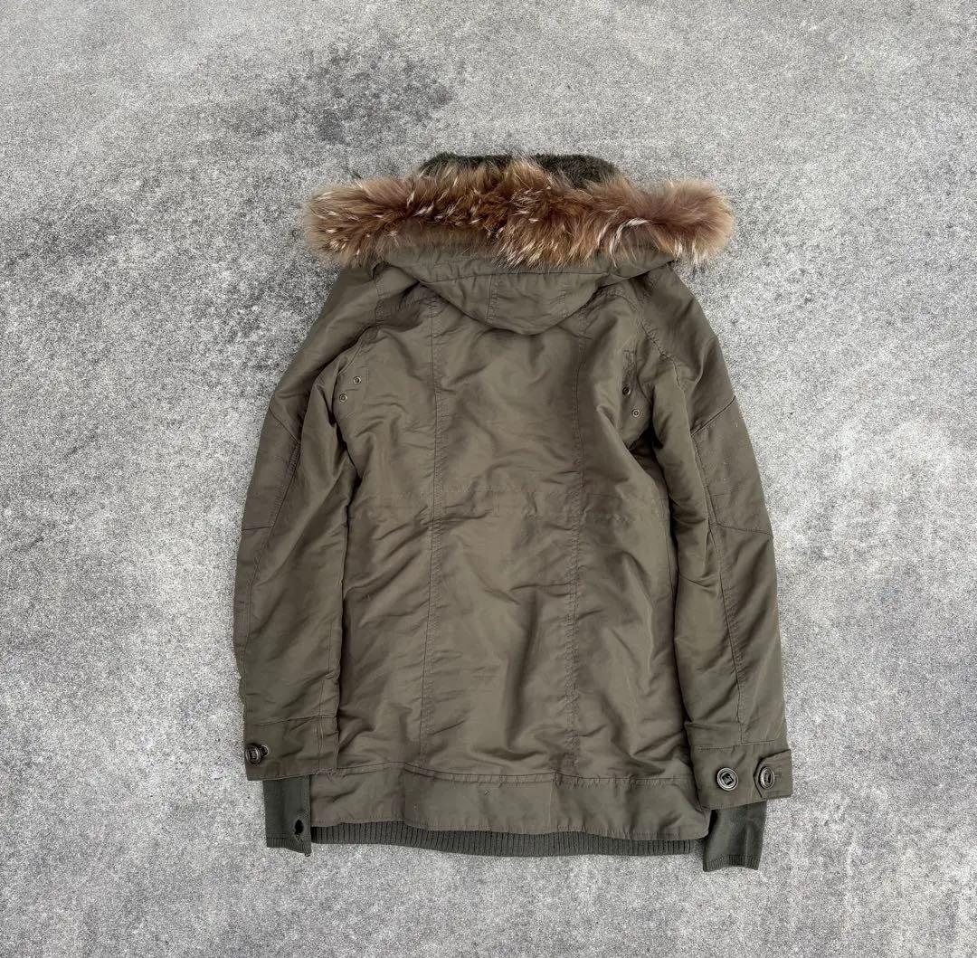 平成ギャル y2k グランジ ファー付 モッズコート ダークコア メタルギミック