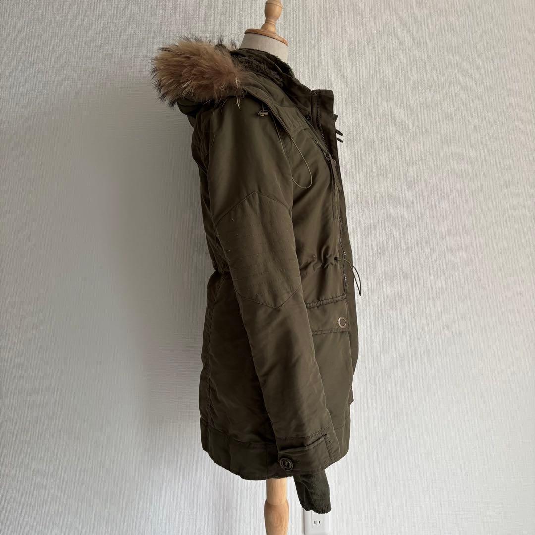 平成ギャル y2k グランジ ファー付 モッズコート ダークコア メタルギミック