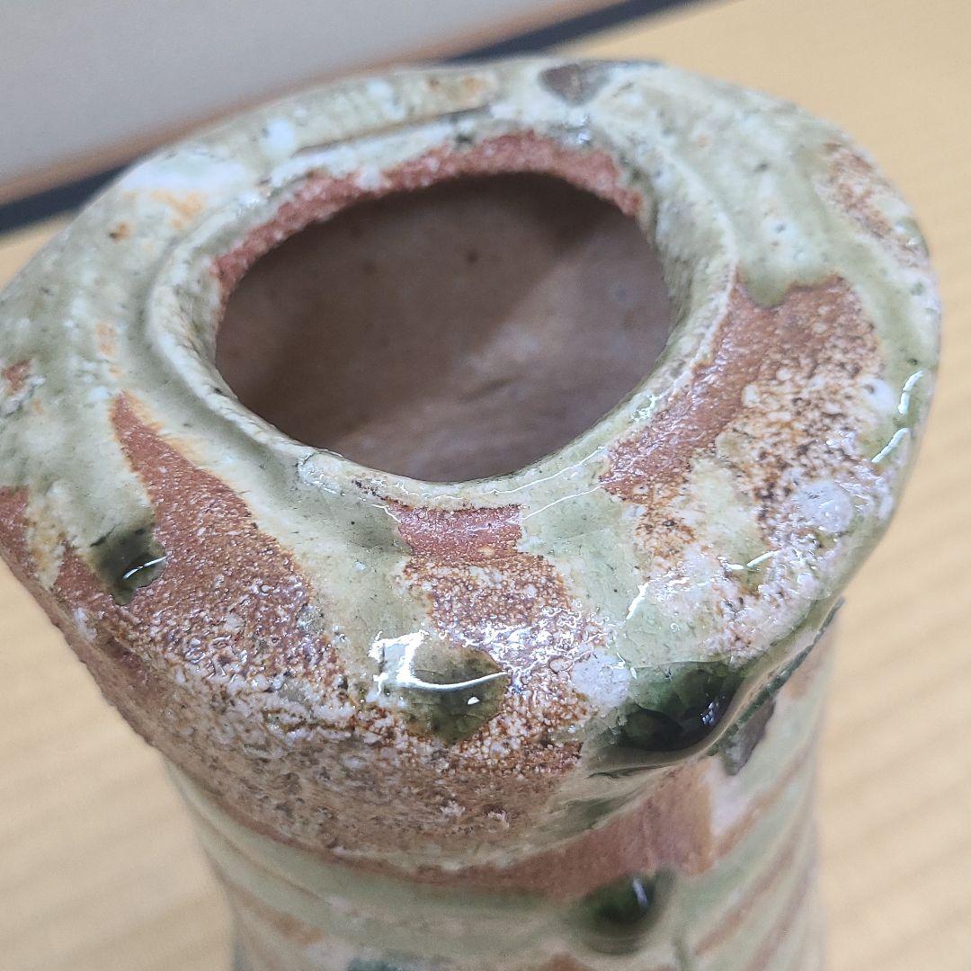 信楽焼 古谷和也作 花入 高さ8寸（約24cm） 共箱 本物保証