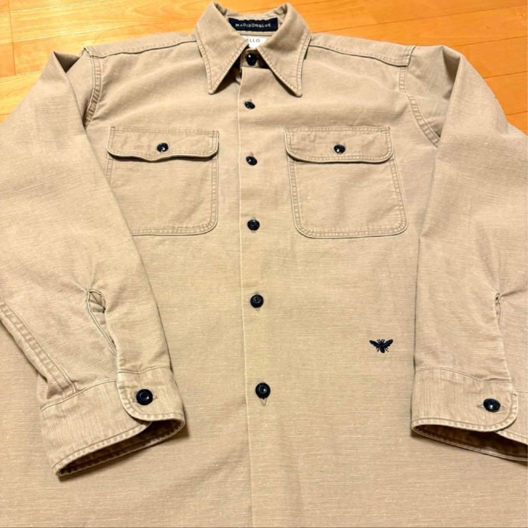 美品　MADISONBLUE ベージュ バッグサテンシャツ 00