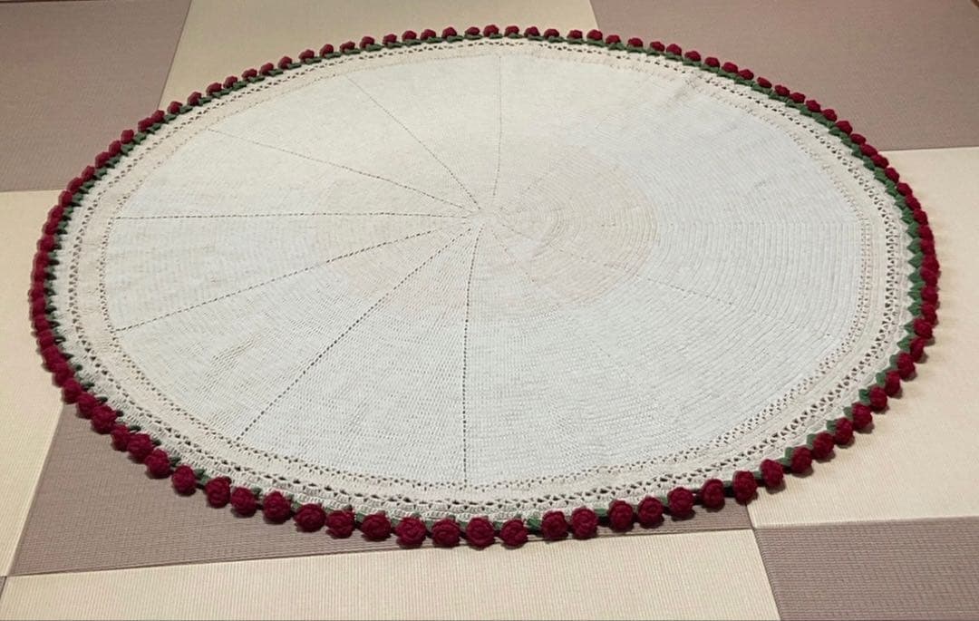 （専用）バラの花束ブランケット直径143cm，102本の大きなバラ，ストール