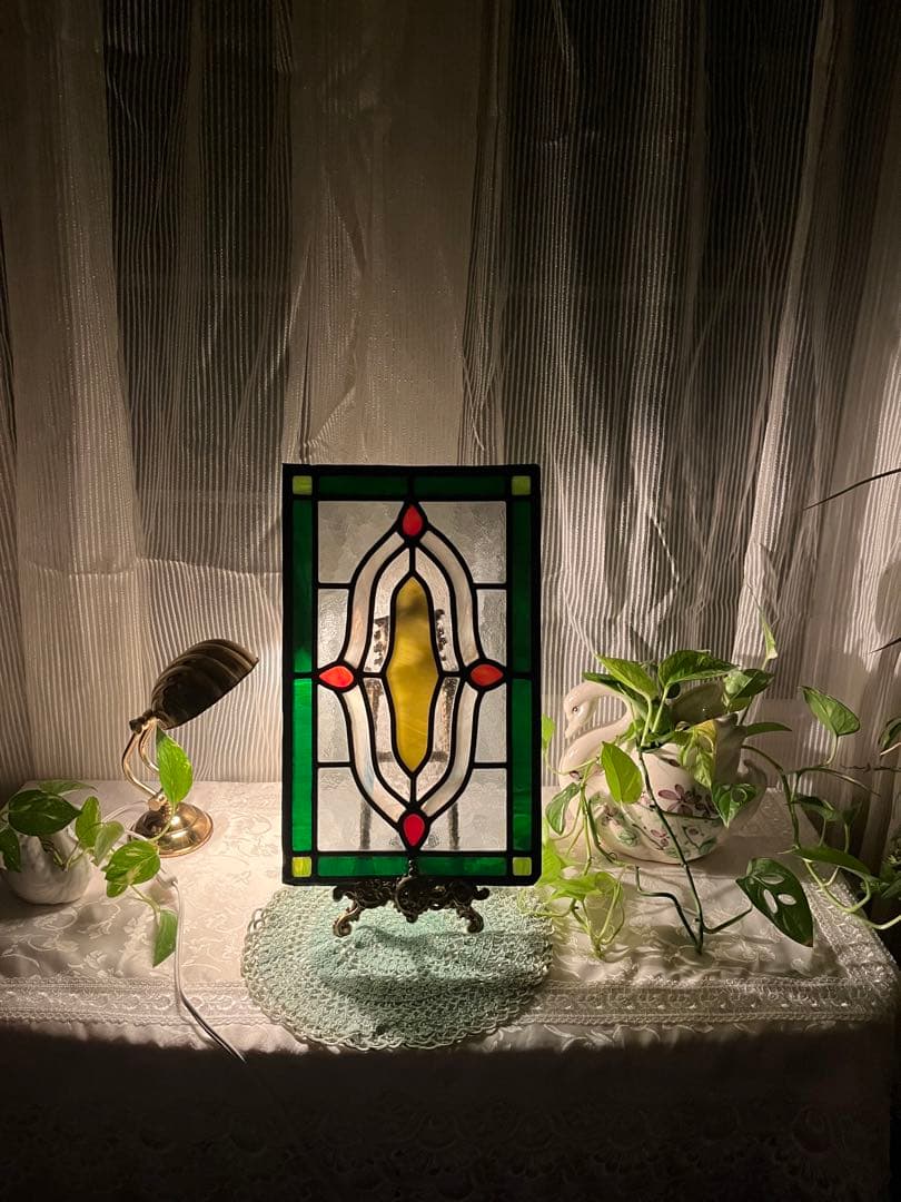 アンティーク　イギリス　ステンドグラス