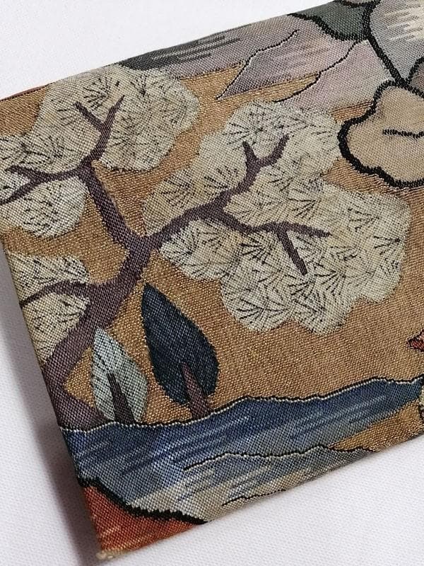 【珍】　★ 財布 緙絲古布 ★　緙絲 山水人物紋　明清織繍