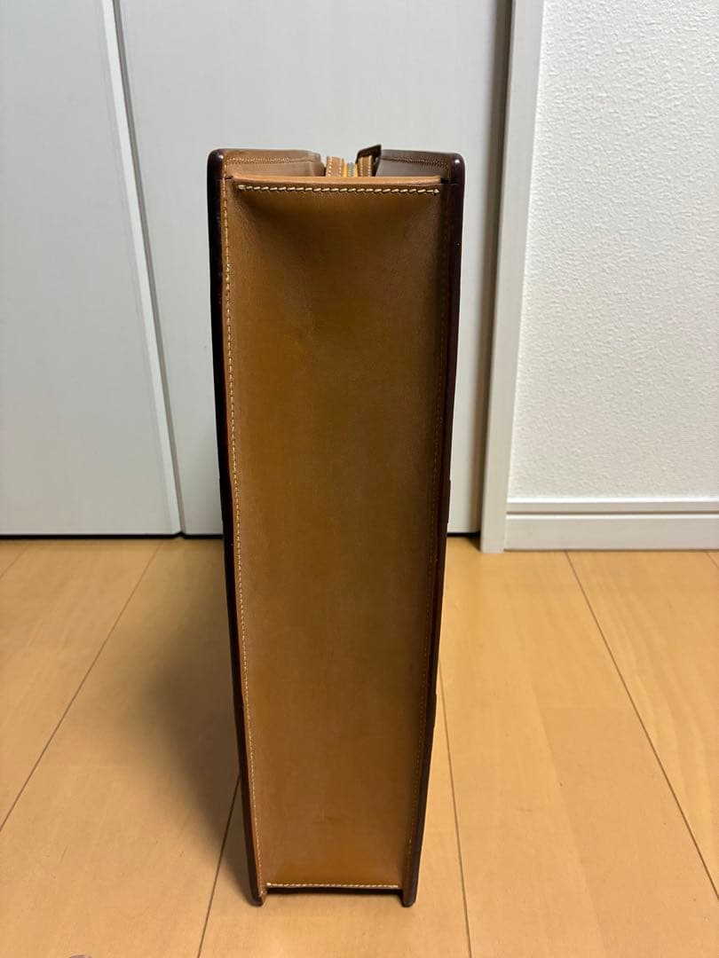 美品　万双　天ファスナー　キャメル　ビジネスバッグ