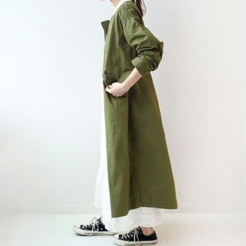 【美品・未使用】ジャーナルスタンダードレリュームノーカラーモッズコート〈カーキ〉