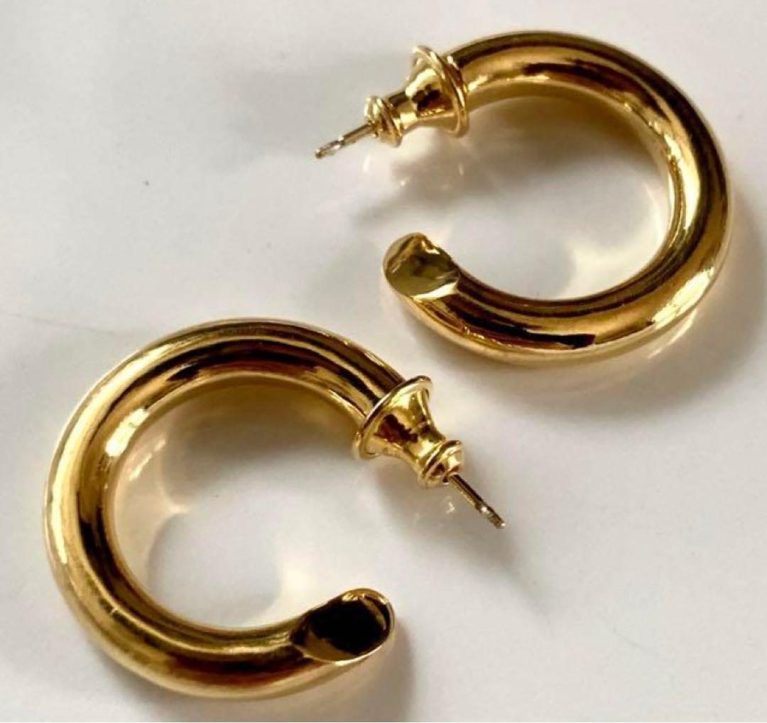 フープピアス　silver 925 18k キャリアリング風