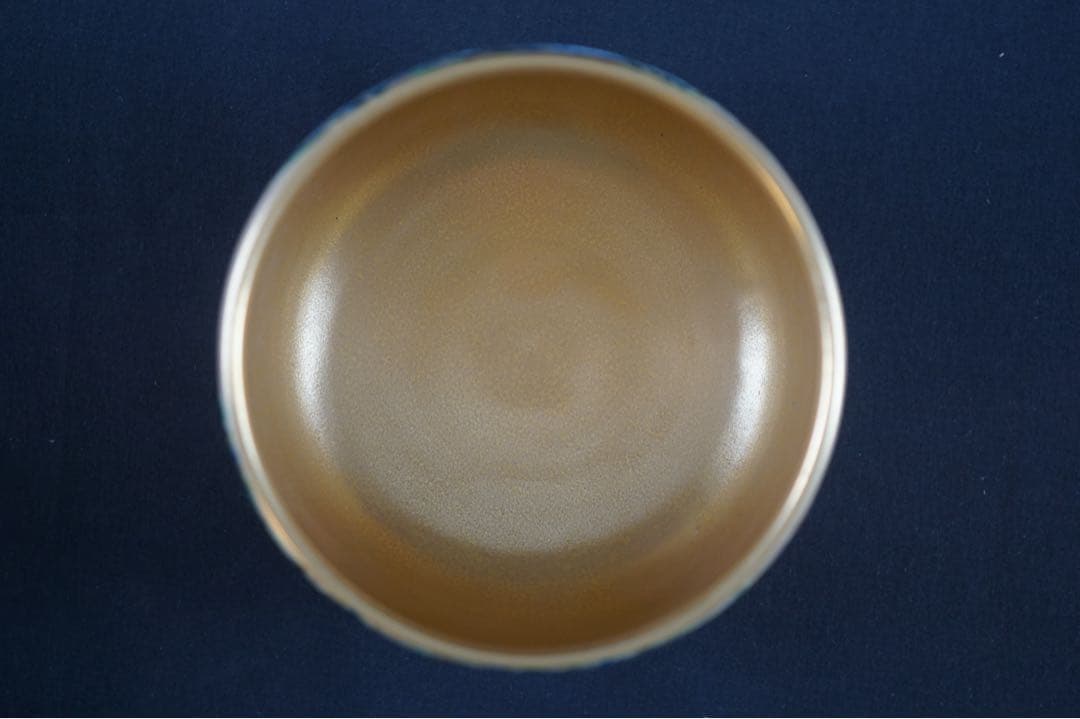 九谷窯 名工 長谷川翠光 作 金彩 竹絵 茶碗 共箱 茶道具