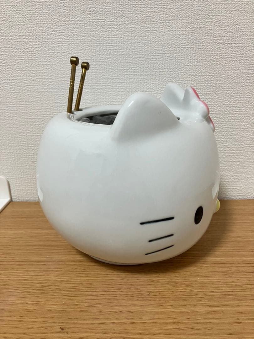 ハローキティ　火鉢風インテリア　陶器製　フェイス型　1998年製