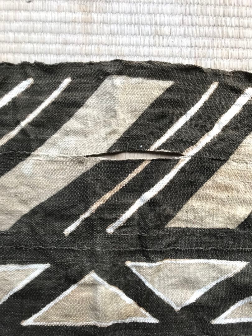アフリカ　マリ　泥染め　布　ヴィンテージ ラグ