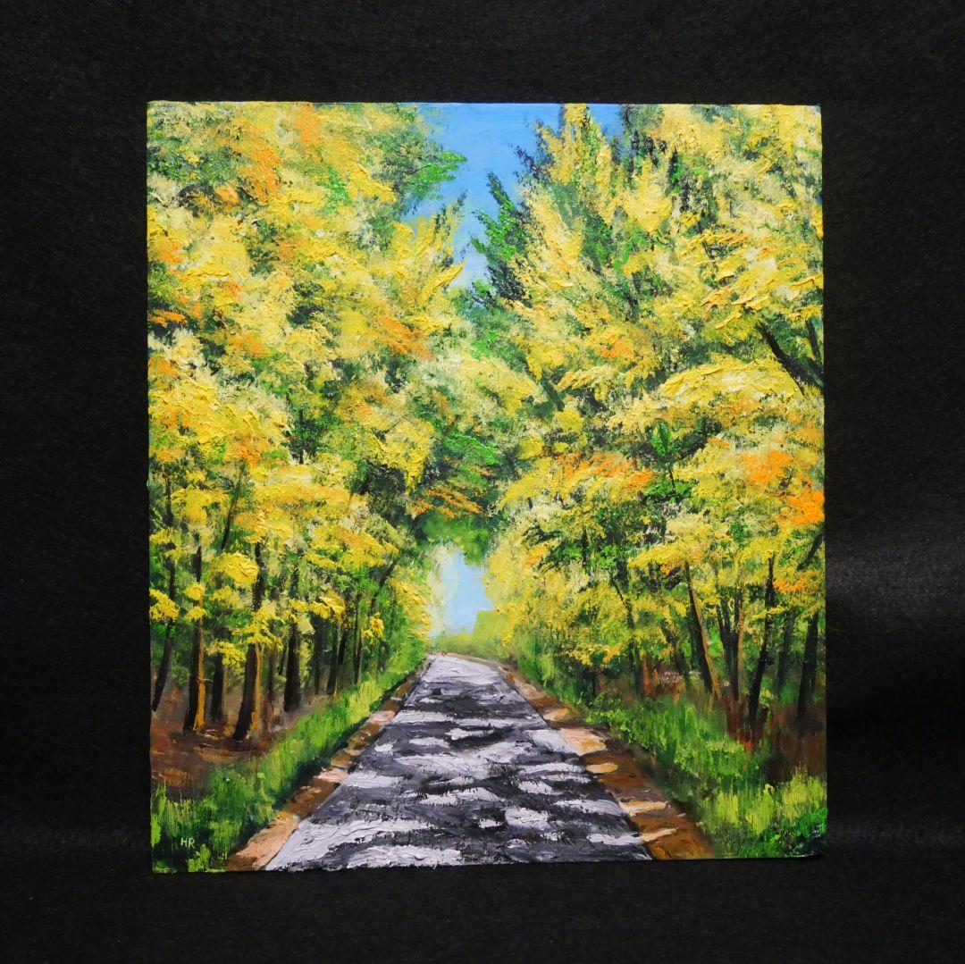 油絵 油彩 油彩画 絵 絵画【ミモザの道】
